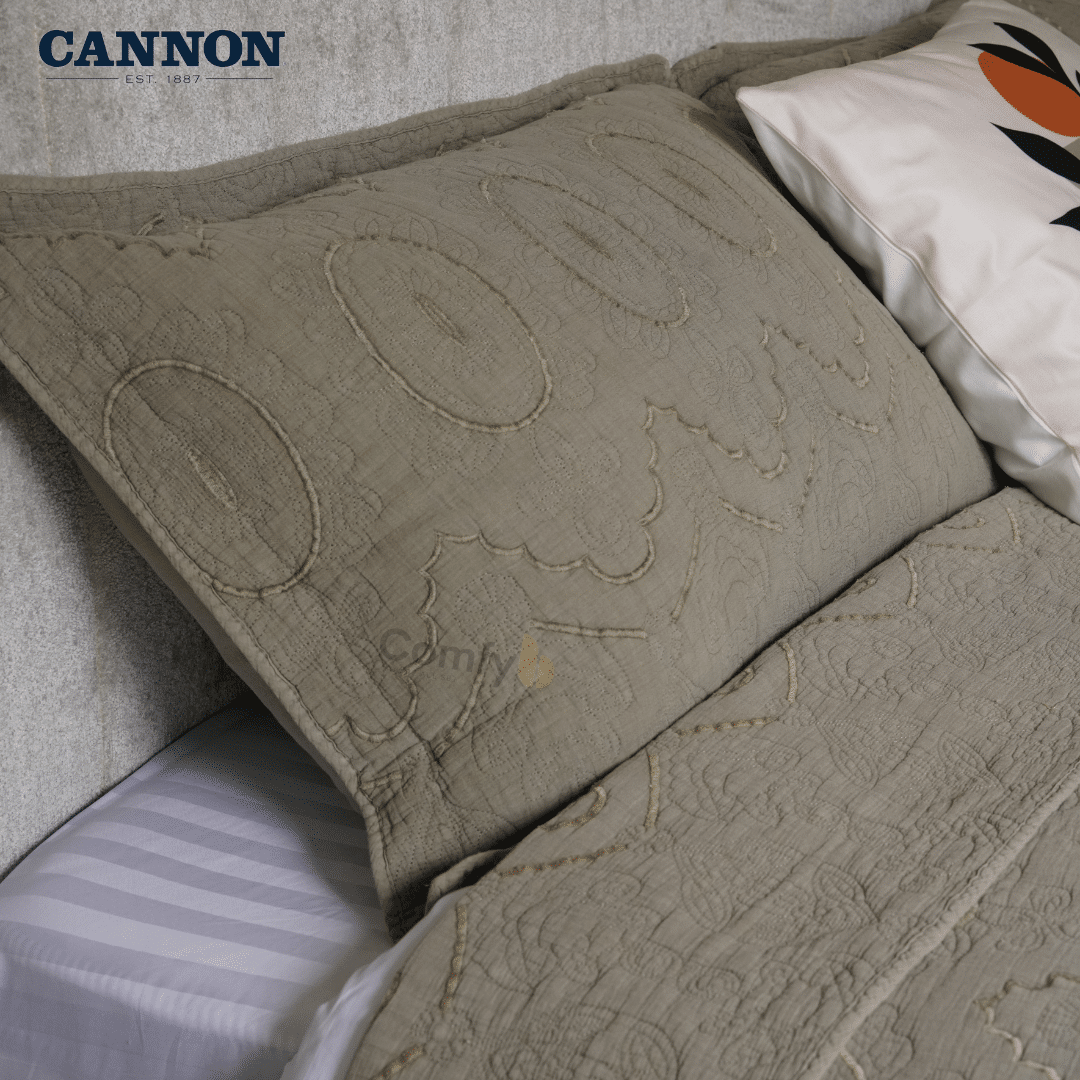 CANNON SOOTHESANDS 100% STONE WASH COTTON BEDSPREAD SET