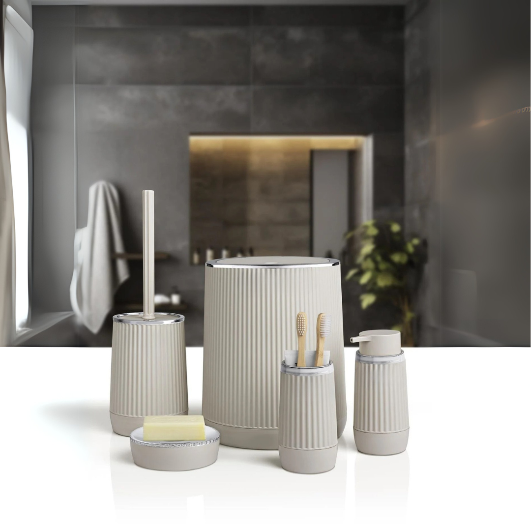 OKY NIDA CHROME BATHROOM SET ROUND 5 PIECE