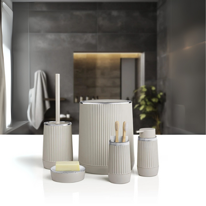 OKY NIDA CHROME BATHROOM SET ROUND 5 PIECE
