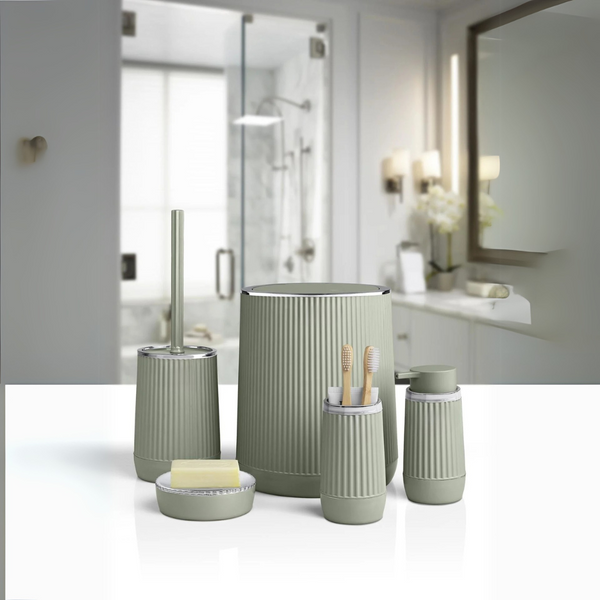 OKY NIDA CHROME BATHROOM SET ROUND 5 PIECE