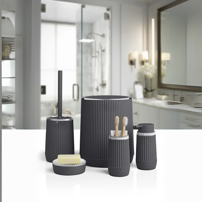 OKY NIDA CHROME BATHROOM SET ROUND 5 PIECE