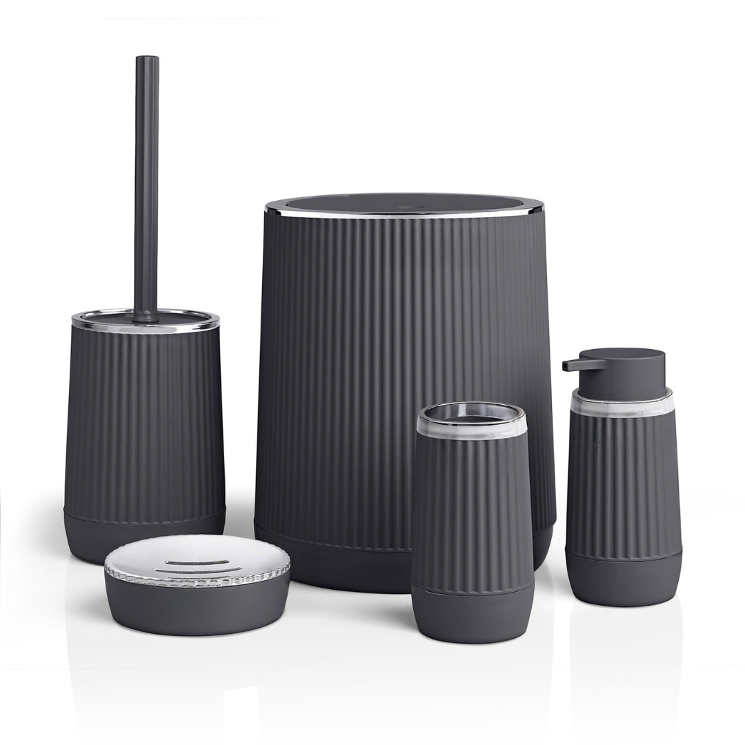OKY NIDA CHROME BATHROOM SET ROUND 5 PIECE