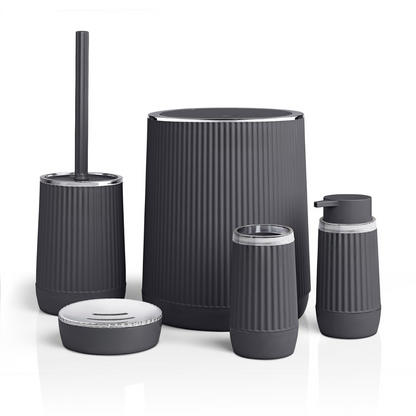 OKY NIDA CHROME BATHROOM SET ROUND 5 PIECE