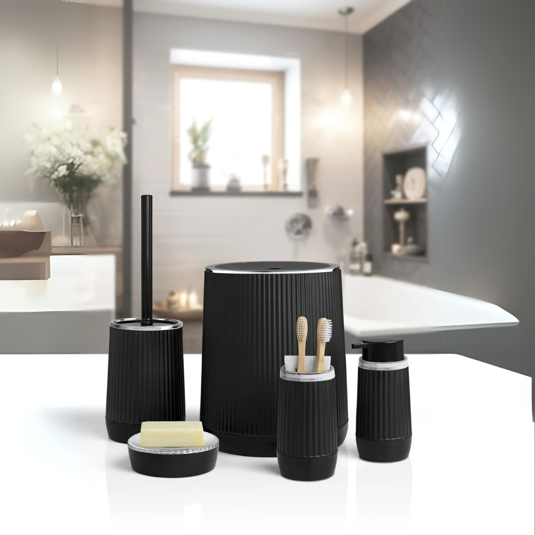 OKY NIDA CHROME BATHROOM SET ROUND 5 PIECE