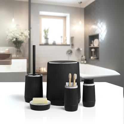 OKY NIDA CHROME BATHROOM SET ROUND 5 PIECE