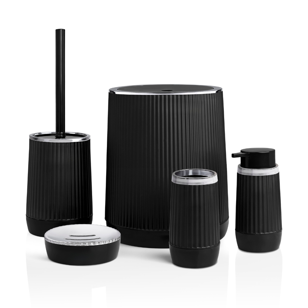 OKY NIDA CHROME BATHROOM SET ROUND 5 PIECE