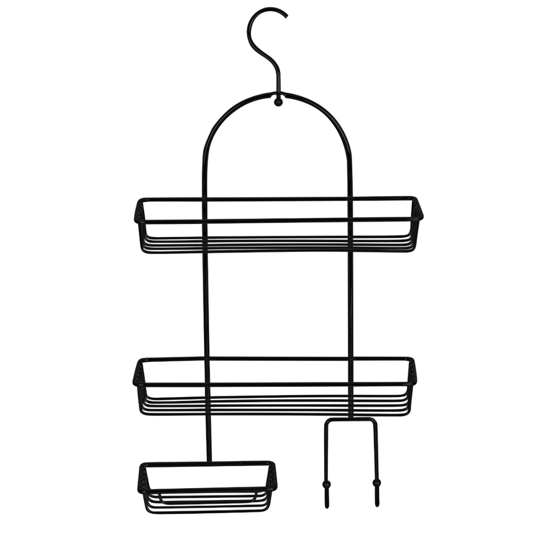OKY BLACK HANGING SHOWER SHELF ORGANIZER