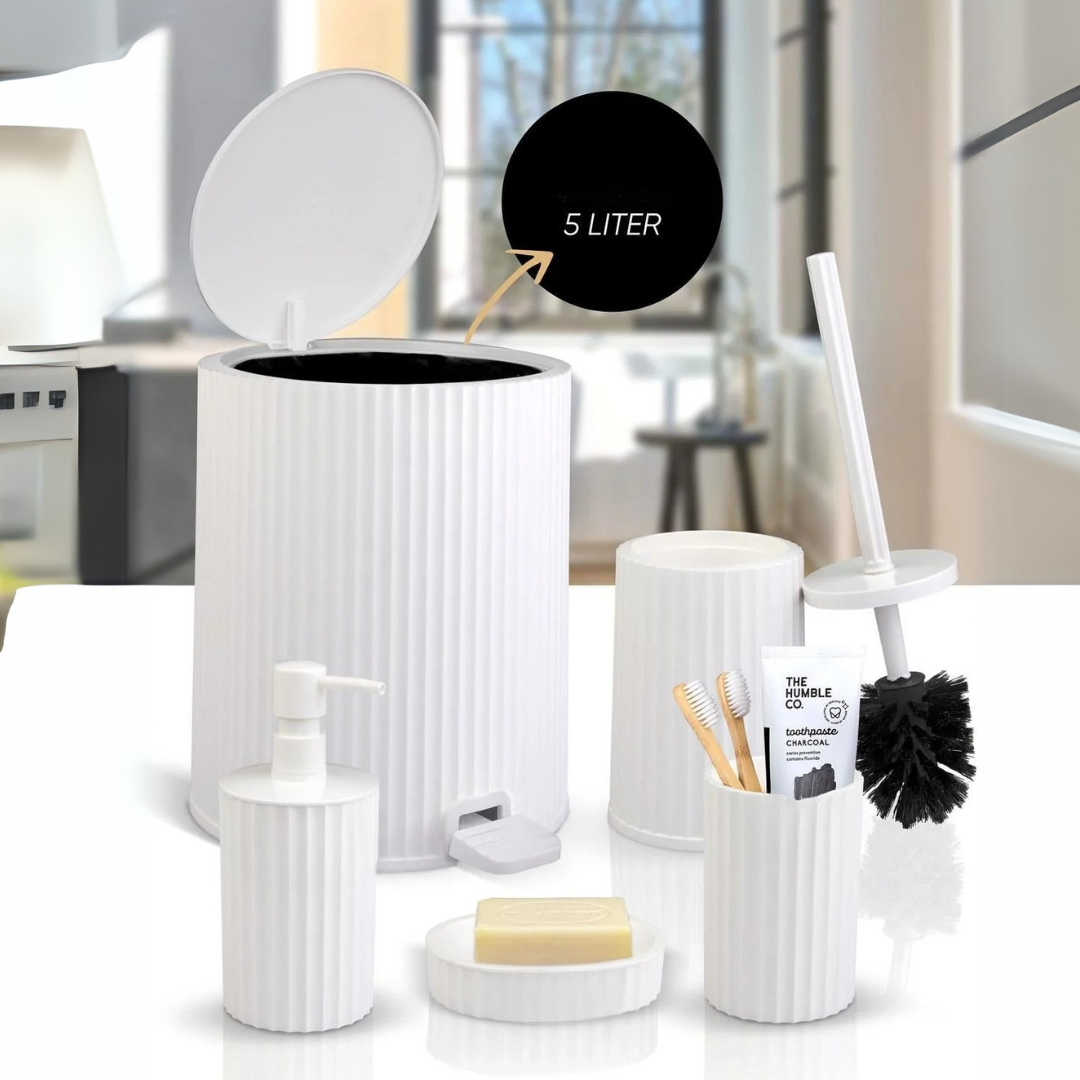OKY COLISEUM SOLID BATHROOM SET ROUND 5 PIECE