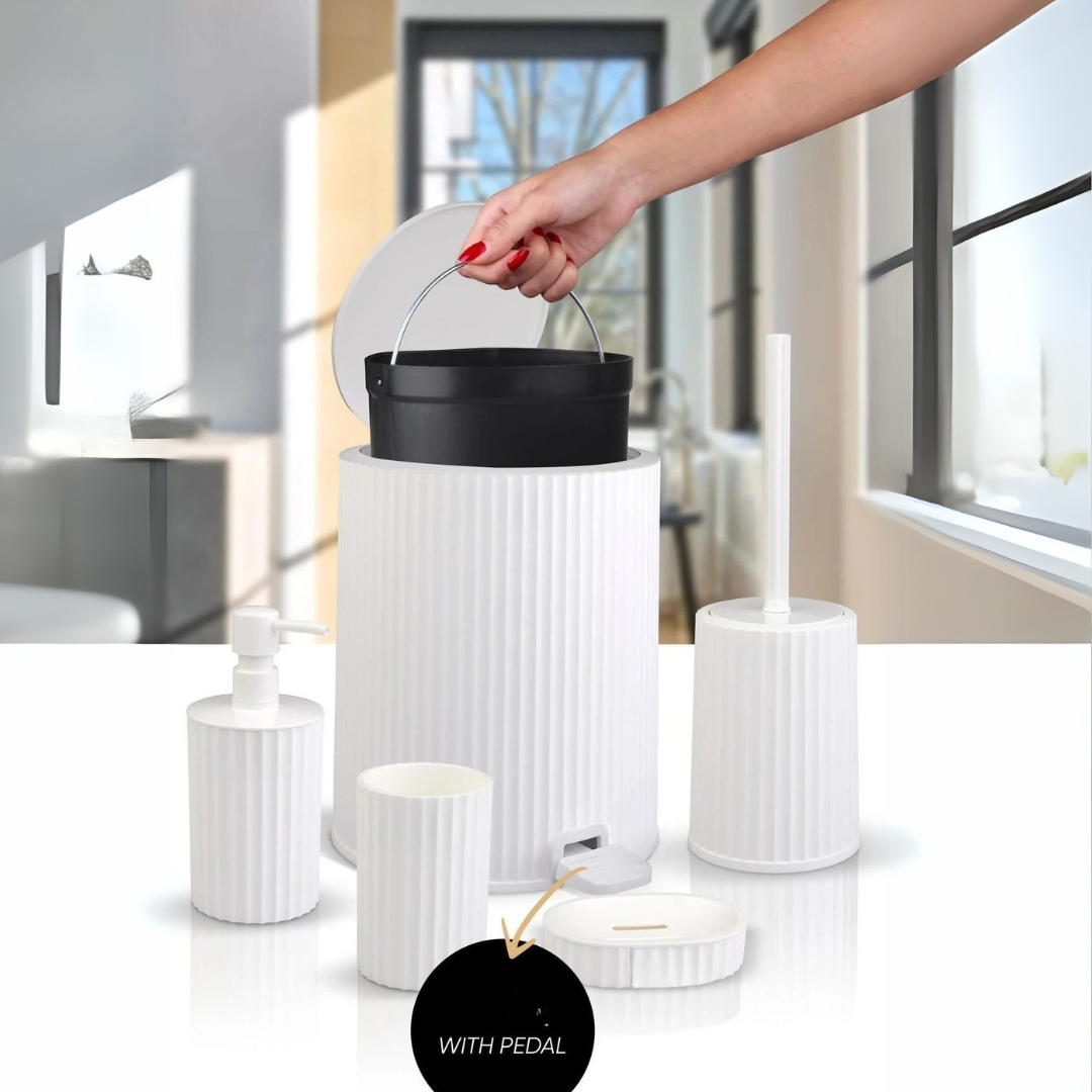 OKY COLISEUM SOLID BATHROOM SET ROUND 5 PIECE