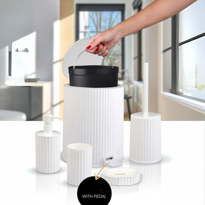 OKY COLISEUM SOLID BATHROOM SET ROUND 5 PIECE