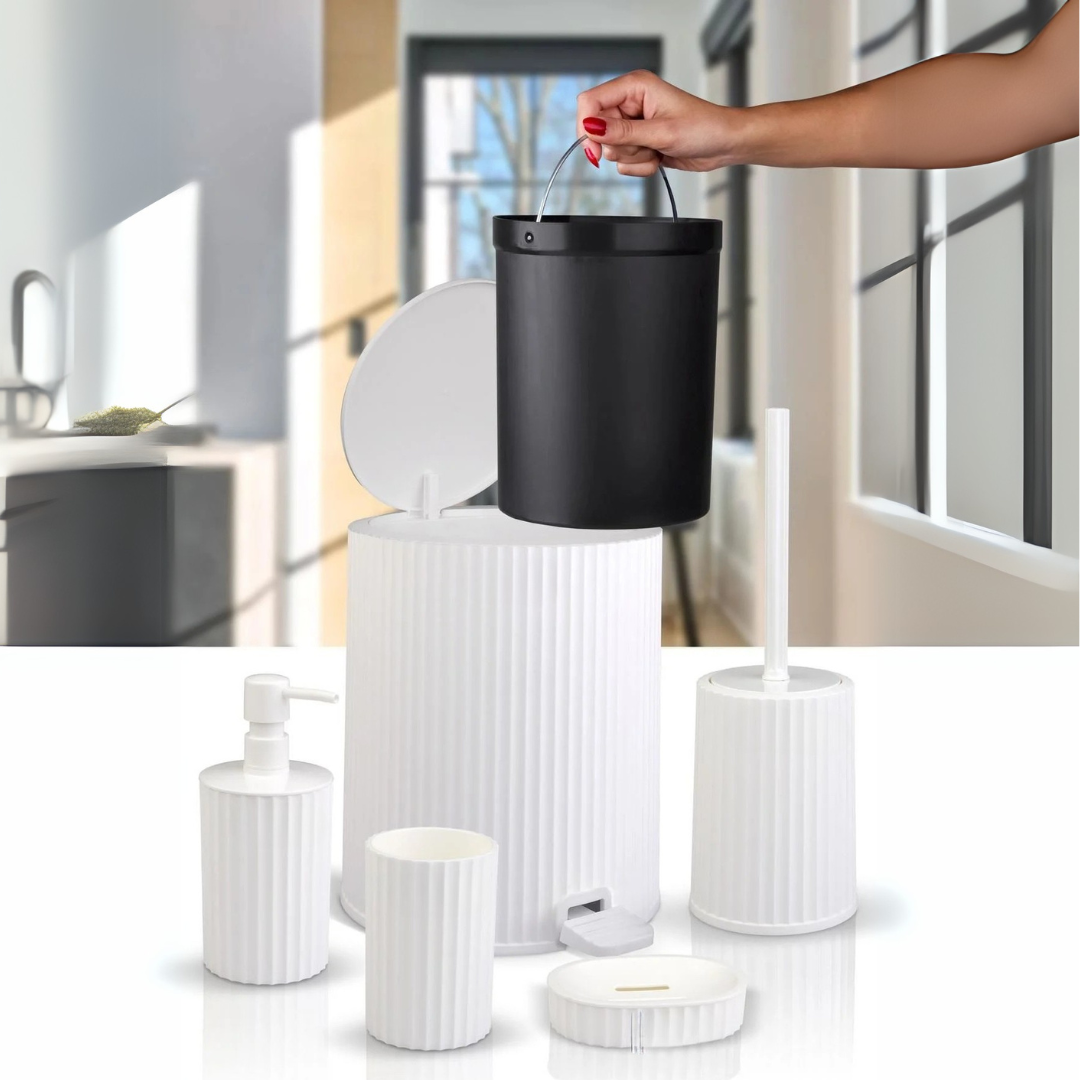 OKY COLISEUM SOLID BATHROOM SET ROUND 5 PIECE