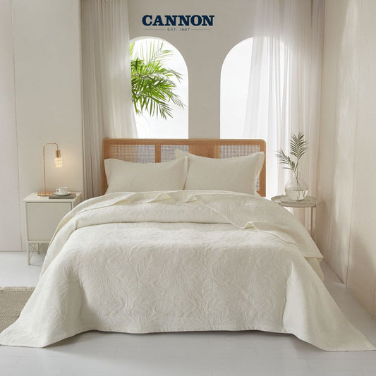CANNON THREE LAYERS JAQUARD POLYCOTTON STONE WASH BEDSPREAD WER