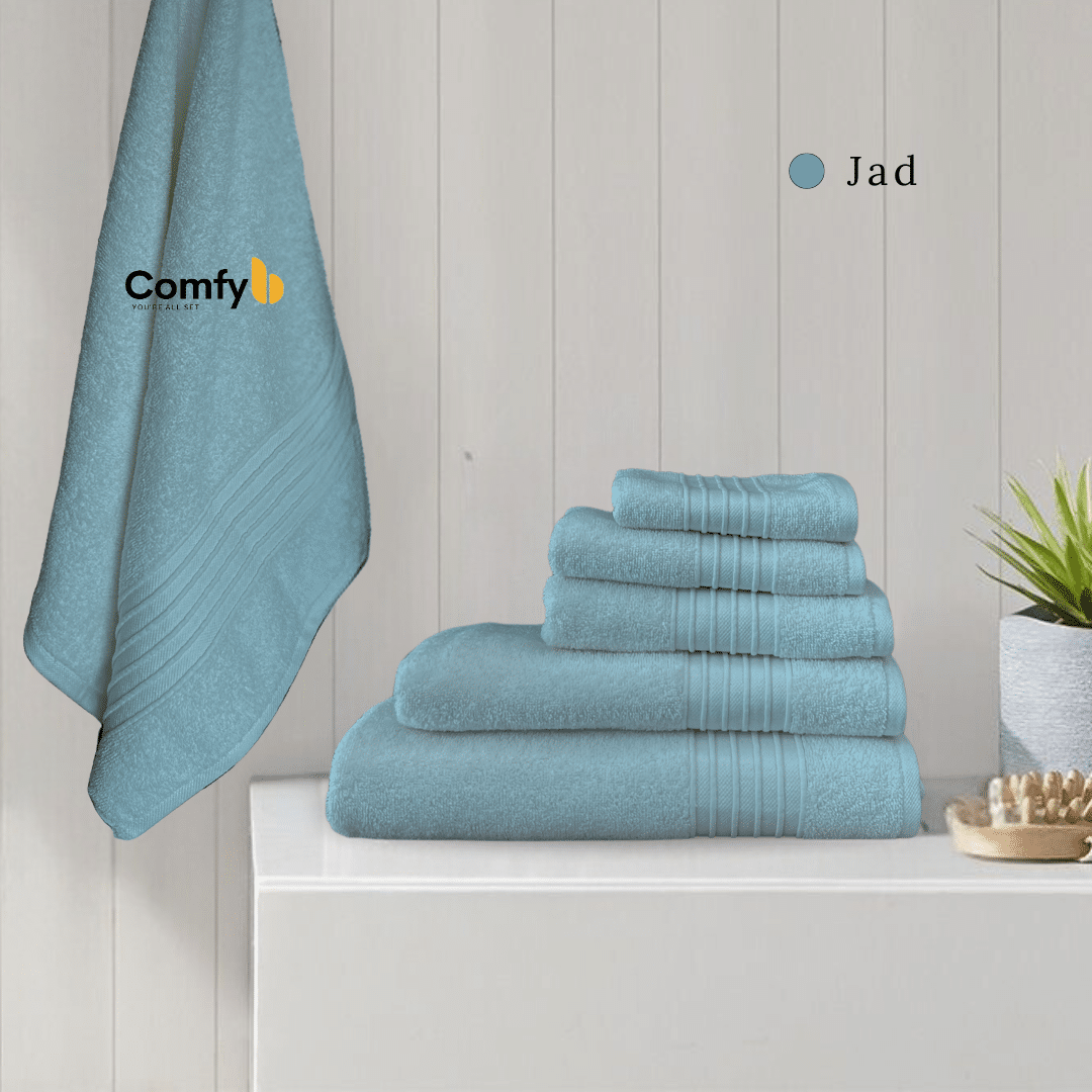 COMFYB SFERRA 100% COTTON PLAIN TOWEL BLUE