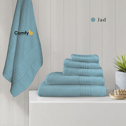 COMFYB SFERRA 100% COTTON PLAIN TOWEL BLUE