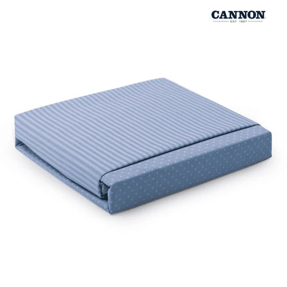 CANNON DOTS & STRIPE POLY COTTON 50/50 SOLID FITTED SHEET SET