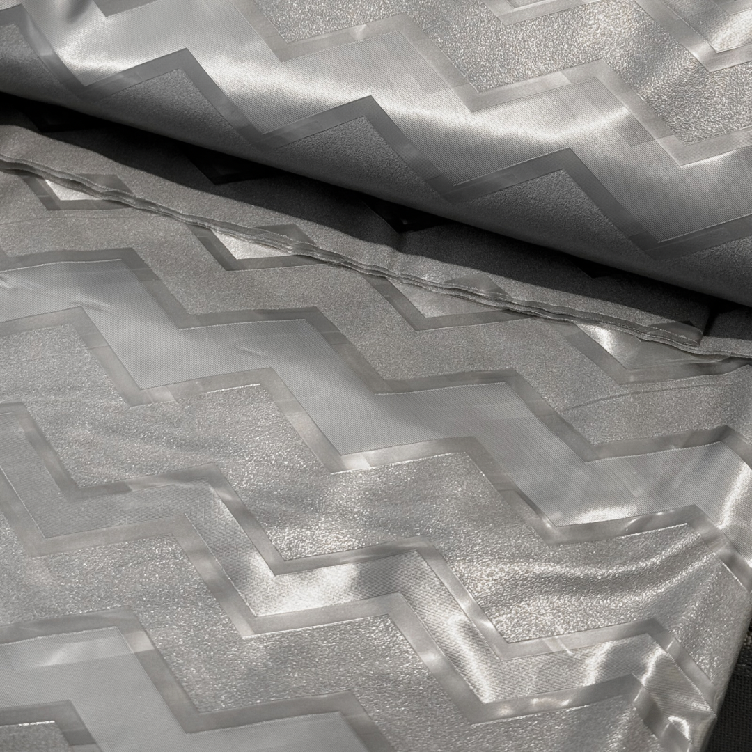 3D EVA SHOWER CURTAIN GREY ZIGZAG