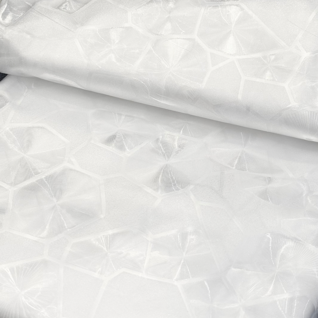 3D EVA SHOWER CURTAIN WHITE TRIANGLES