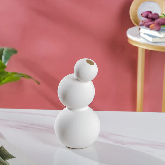 WHITE CERAMIC VASE 3 BUBBLE BUD