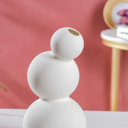 WHITE CERAMIC VASE 3 BUBBLE BUD