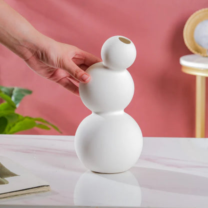 WHITE CERAMIC VASE 3 BUBBLE BUD