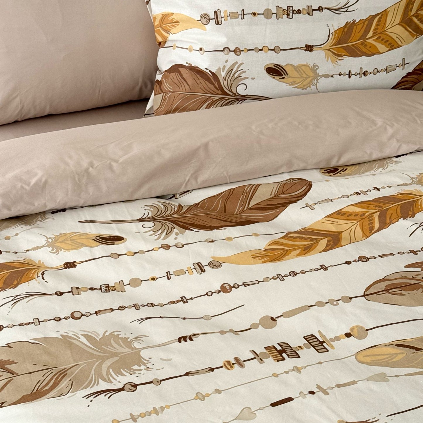 COMFYB 100% COTTON REVERSIBLE BED SET FEATHER