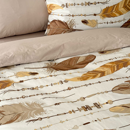COMFYB 100% COTTON REVERSIBLE BED SET FEATHER