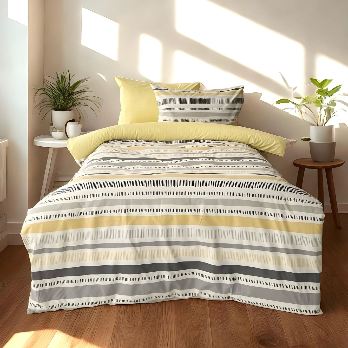 COMFYB 100% COTTON REVERSIBLE BED SET LINES