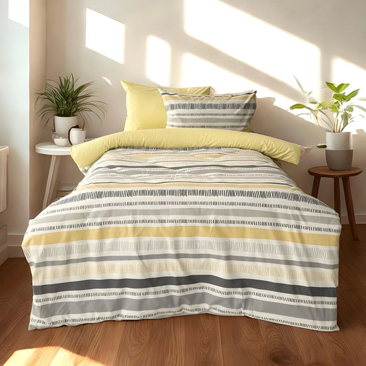 COMFYB 100% COTTON REVERSIBLE BED SET LINES