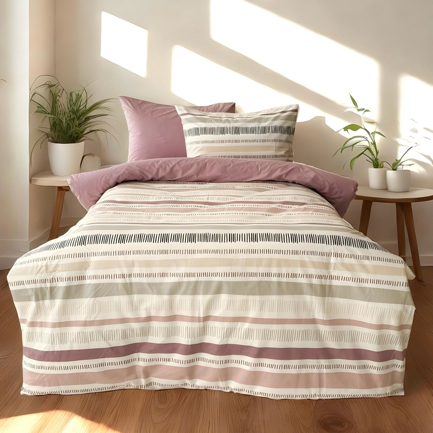 COMFYB 100% COTTON REVERSIBLE BED SET LINES