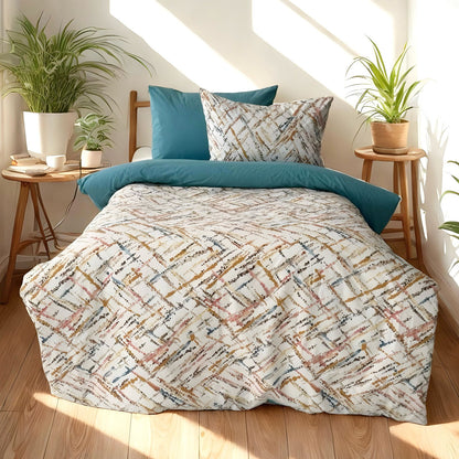 COMFYB 100% COTTON REVERSIBLE BED SET DOTTED