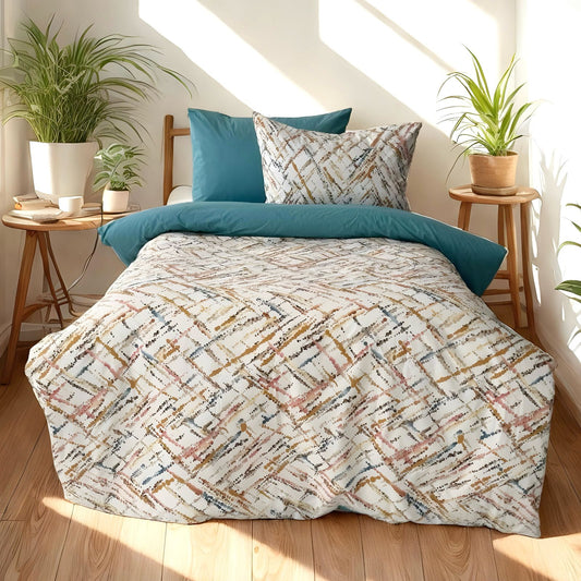 COMFYB 100% COTTON REVERSIBLE BED SET DOTTED