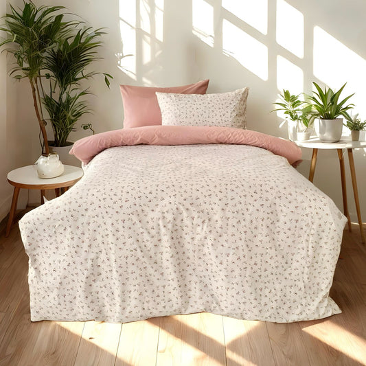 COMFYB 100% COTTON REVERSIBLE BED SET FLORAL