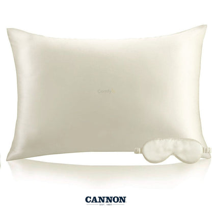CANNON 100% NATURAL SILK PILLOWCASE & EYE MASK SET 2-PIECE