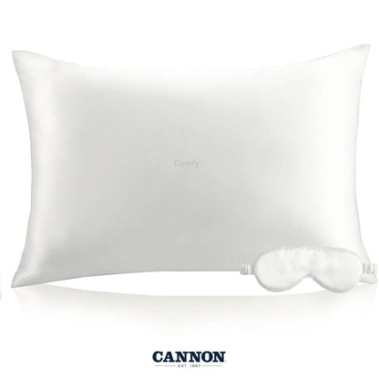 CANNON 100% NATURAL SILK PILLOWCASE & EYE MASK SET 2-PIECE