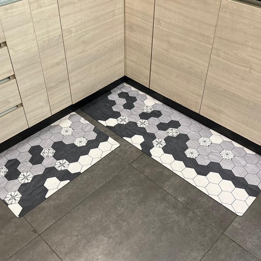 ANTISLIP RUBBER KITCHEN MAT SET 2 PIECE ROUND