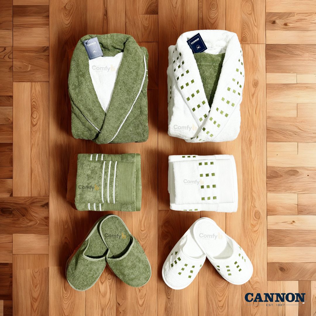 CANNON 100% COTTON BATHROBE SET 12 PIECES