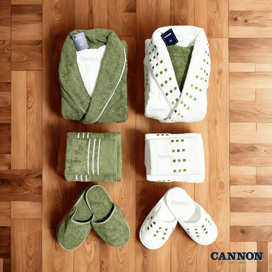 CANNON 100% COTTON BATHROBE SET 12 PIECES