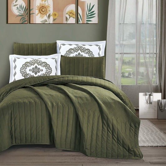 MIAMI SOLID BEDSPREAD SET 6 PIECES