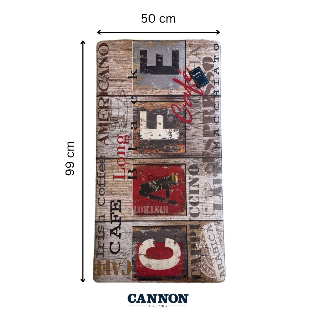 CANNON ANTISLIP PRINTED KITCHEN MAT CAFE