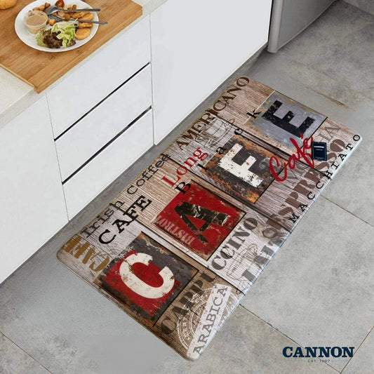 CANNON ANTISLIP PRINTED KITCHEN MAT CAFE