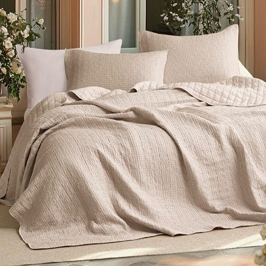 FLAX STONE WASH BEDSPREAD SOLID