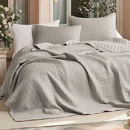 FLAX STONE WASH BEDSPREAD SOLID