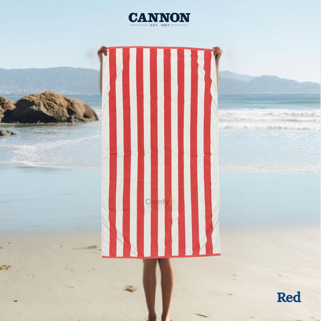 CANNON 100% COTTON STRIPED  BEACH TOWEL 80X160CM