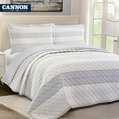 CANNON 100% COTTON PRINTED BEDSPREAD SET 3-PIECE NABS
