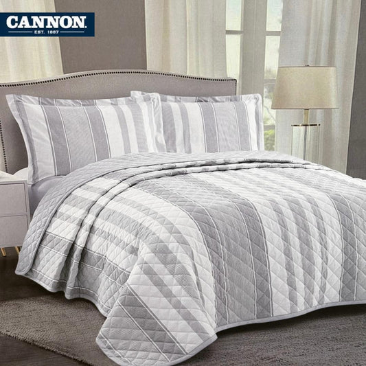 CANNON 100% COTTON PRINTED BEDSPREAD SET 3-PIECE SAKL