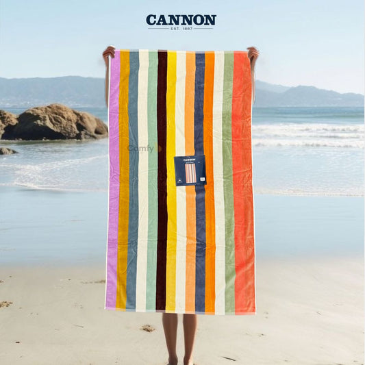 CANNON 100% COTTON BEACH TOWEL 93X173CM COLORFUL