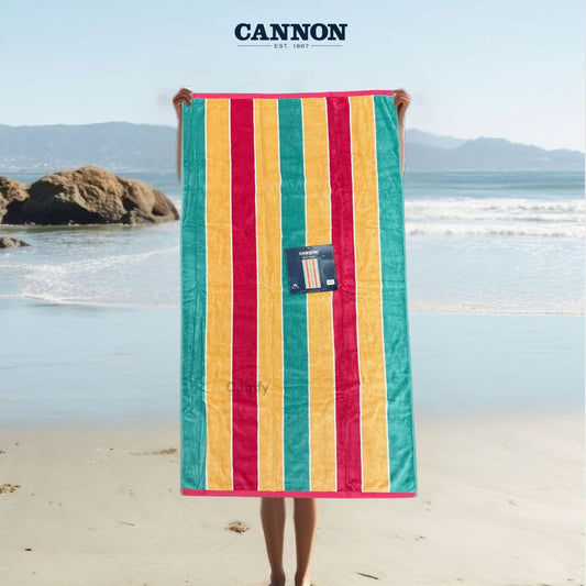 CANNON 100% COTTON BEACH TOWEL 93X173CM QHEY
