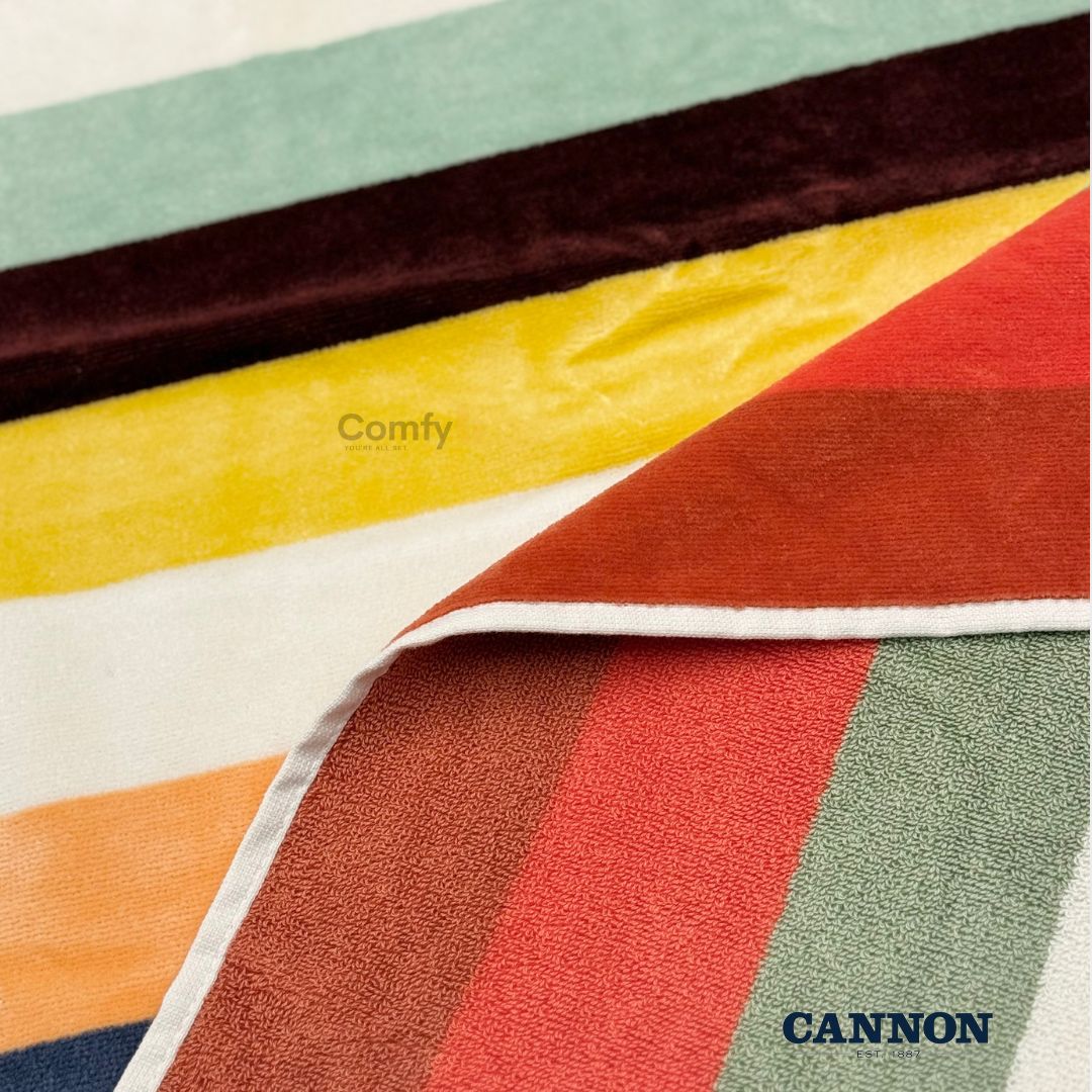 CANNON 100% COTTON BEACH TOWEL 93X173CM COLORFUL