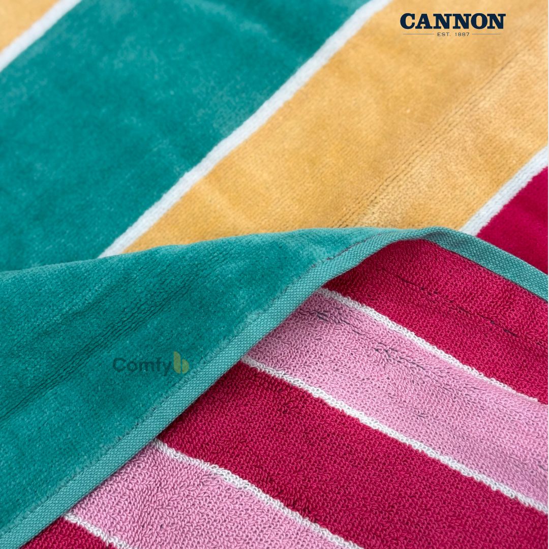 CANNON 100% COTTON BEACH TOWEL 93X173CM QHEY