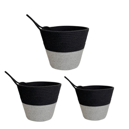PND WOVEN ROUND BASKET SET 3-PIECE WITH HANDLE